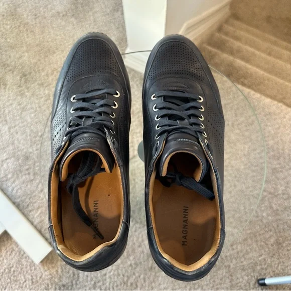 Magnanni 14804 Pueblo Leather Perforated Sneaker in Navy Blue - Picture 9 of 12